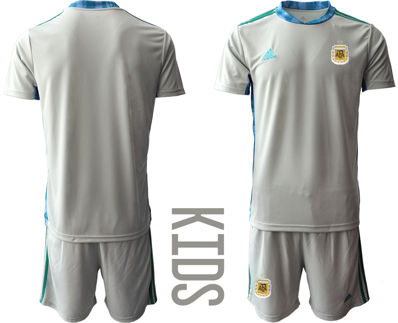Youth 2020-2021 Season National team Argentina goalkeeper grey Soccer Jersey->->Soccer Country Jersey